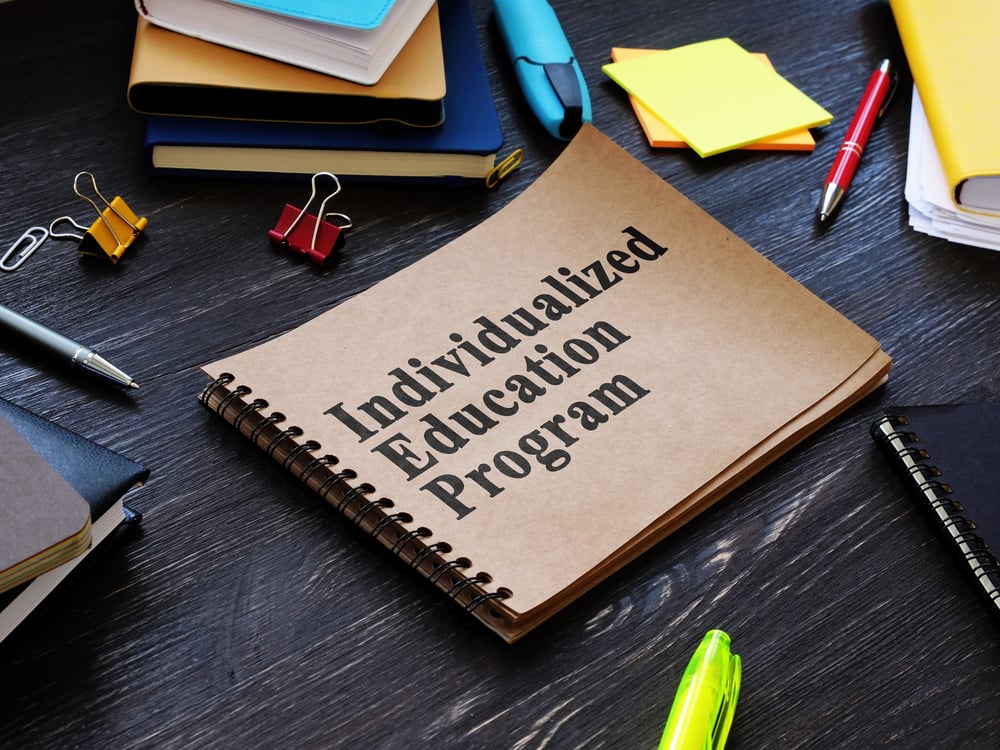 IEP Individualized Education Program in the hands.